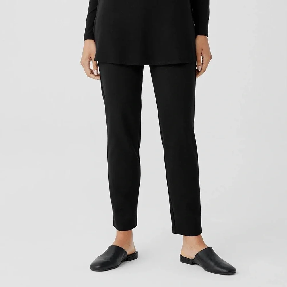 EUC — Eileen Fisher System Stretch Ponte Slim Pant Black Size M - Picture 2 of 7